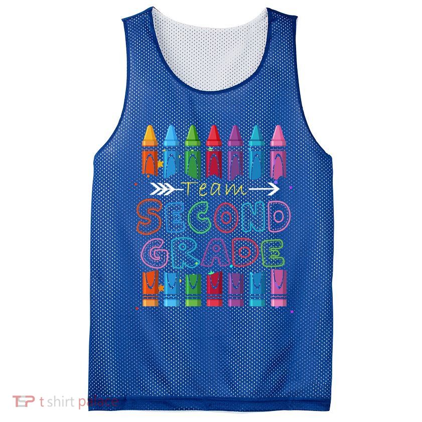 Team Second Grade Welcome Back To School Second Grade Funny Gift Mesh Reversible Basketball Jersey Tank