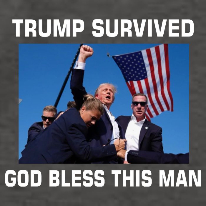 Trump Survived God Bless This Man Gun Shot Pennsylvania Rally Vector Backpack