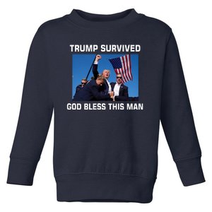 Trump Survived God Bless This Man Gun Shot Pennsylvania Rally Toddler Sweatshirt