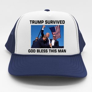 Trump Survived God Bless This Man Gun Shot Pennsylvania Rally Trucker Hat