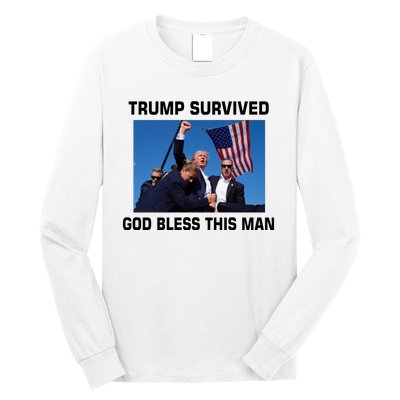 Trump Survived God Bless This Man Gun Shot Pennsylvania Rally Long Sleeve Shirt