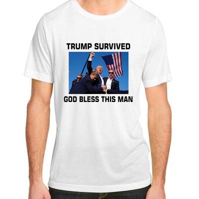 Trump Survived God Bless This Man Gun Shot Pennsylvania Rally Adult ChromaSoft Performance T-Shirt