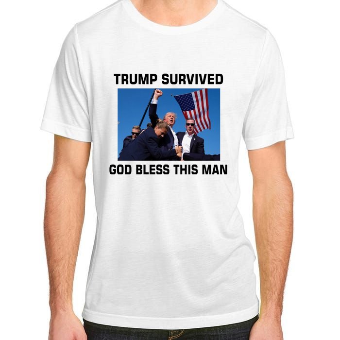 Trump Survived God Bless This Man Gun Shot Pennsylvania Rally Adult ChromaSoft Performance T-Shirt