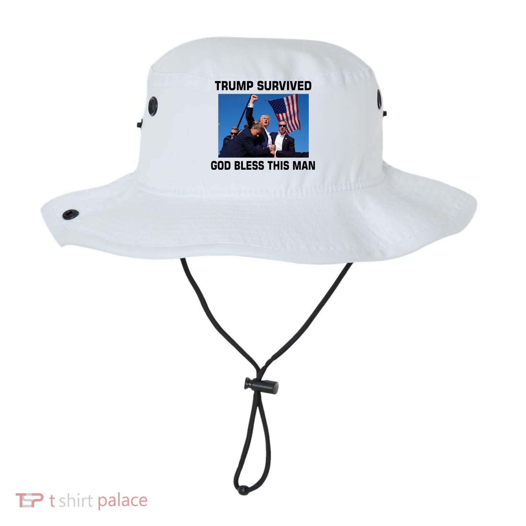 Trump Survived God Bless This Man Gun Shot Pennsylvania Rally Bucket Hat