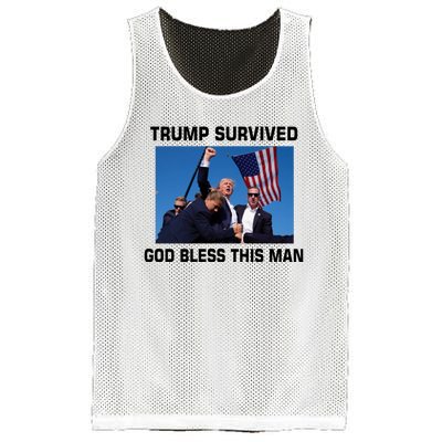 Trump Survived God Bless This Man Gun Shot Pennsylvania Rally Mesh Reversible Basketball Jersey Tank