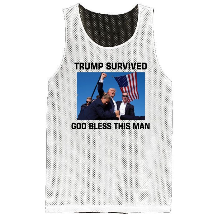 Trump Survived God Bless This Man Gun Shot Pennsylvania Rally Mesh Reversible Basketball Jersey Tank