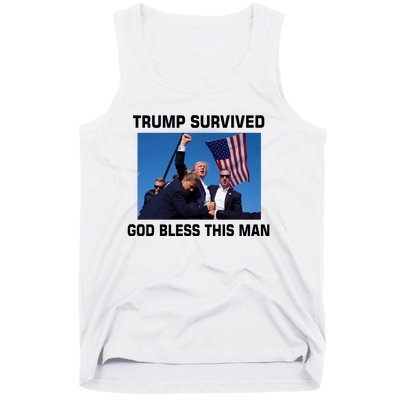 Trump Survived God Bless This Man Gun Shot Pennsylvania Rally Tank Top