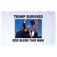 Trump Survived God Bless This Man Gun Shot Pennsylvania Rally Microfiber Hand Towel