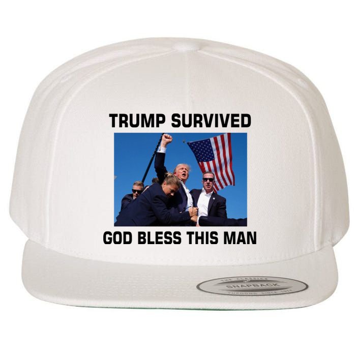 Trump Survived God Bless This Man Gun Shot Pennsylvania Rally Wool Snapback Cap