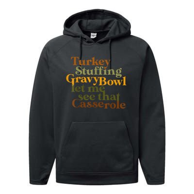 Turkey Stuffing Gravy Bowl Let Me See That Casserole Performance Fleece Hoodie