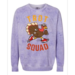 Trot Squad Gift Thanksgiving Turkey Trot Costume Gift Colorblast Crewneck Sweatshirt