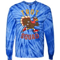 Trot Squad Gift Thanksgiving Turkey Trot Costume Gift Tie-Dye Long Sleeve Shirt