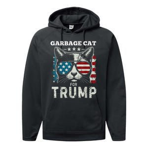 Trump’S Supporters Garbage Funny Trump Garbage Cat Performance Fleece Hoodie