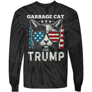 Trump’S Supporters Garbage Funny Trump Garbage Cat Tie-Dye Long Sleeve Shirt