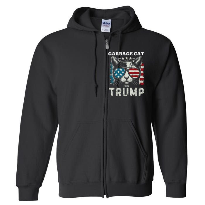 Trump’S Supporters Garbage Funny Trump Garbage Cat Full Zip Hoodie