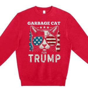 Trump’S Supporters Garbage Funny Trump Garbage Cat Premium Crewneck Sweatshirt