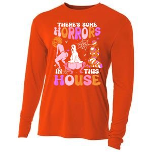 ThereS Some Horrors In This House Funny Halloween Gift Cooling Performance Long Sleeve Crew