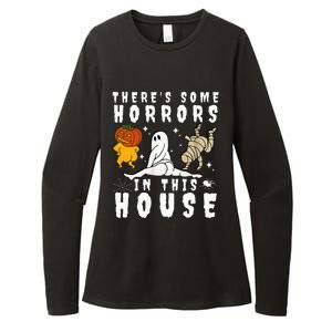 There's Some Horrors In This House Ghost Pumpkin Halloween Womens CVC Long Sleeve Shirt