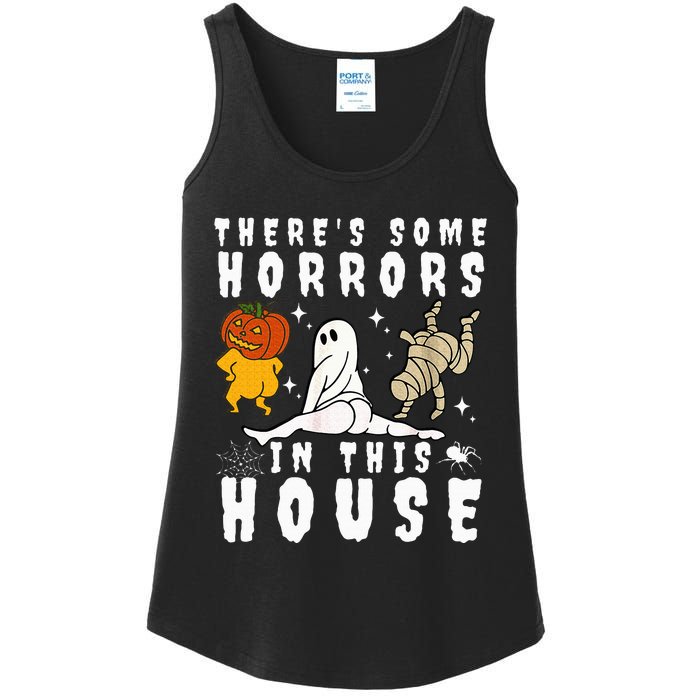 There's Some Horrors In This House Ghost Pumpkin Halloween Ladies Essential Tank