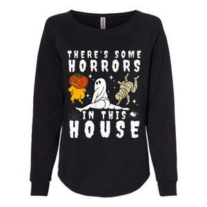 There's Some Horrors In This House Ghost Pumpkin Halloween Womens California Wash Sweatshirt