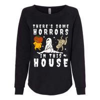 There's Some Horrors In This House Ghost Pumpkin Halloween Womens California Wash Sweatshirt