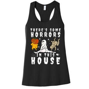 There's Some Horrors In This House Ghost Pumpkin Halloween Women's Racerback Tank