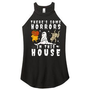 There's Some Horrors In This House Ghost Pumpkin Halloween Women's Perfect Tri Rocker Tank