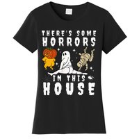 There's Some Horrors In This House Ghost Pumpkin Halloween Women's T-Shirt