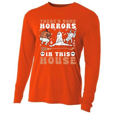 Theres Some Horrors In This House Halloween Ghost Pumpkin Gift Cooling Performance Long Sleeve Crew