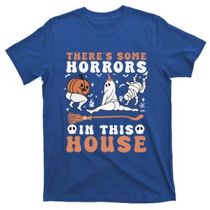 Theres Some Horrors In This House Halloween Ghost Pumpkin Gift T-Shirt