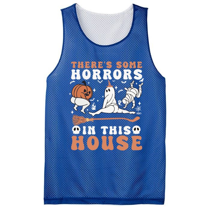 Theres Some Horrors In This House Halloween Ghost Pumpkin Gift Mesh Reversible Basketball Jersey Tank