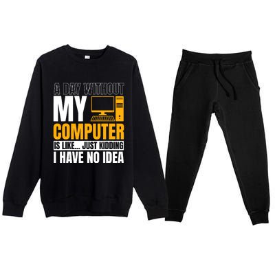 Tech Support Help Desk It Call Center Computer Geek Agent Premium Crewneck Sweatsuit Set