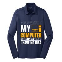 Tech Support Help Desk It Call Center Computer Geek Agent Silk Touch Performance Long Sleeve Polo