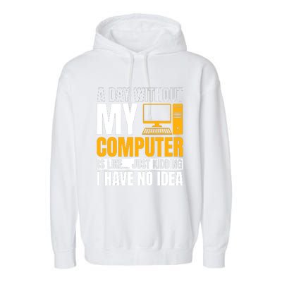 Tech Support Help Desk It Call Center Computer Geek Agent Garment-Dyed Fleece Hoodie