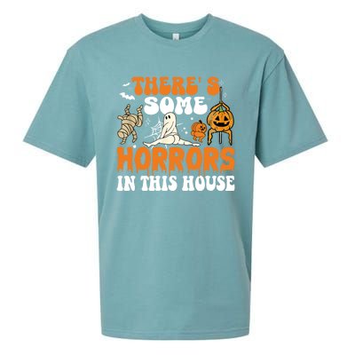 ThereS Some Horrors In This House Funny Scary House Horrors Gift Sueded Cloud Jersey T-Shirt