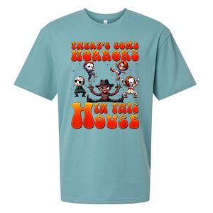 ThereS Some Horrors In This House Funny Horror Characters Sueded Cloud Jersey T-Shirt