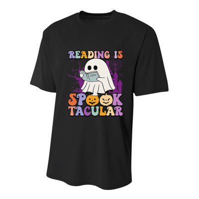 Teachers Students Halloween Reading Is Spook Tacular Youth Performance Sprint T-Shirt