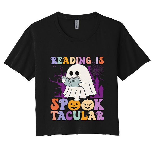 Teachers Students Halloween Reading Is Spook Tacular Crop Top