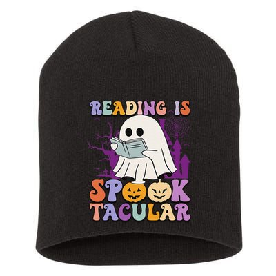 Teachers Students Halloween Reading Is Spook Tacular Short Acrylic Beanie