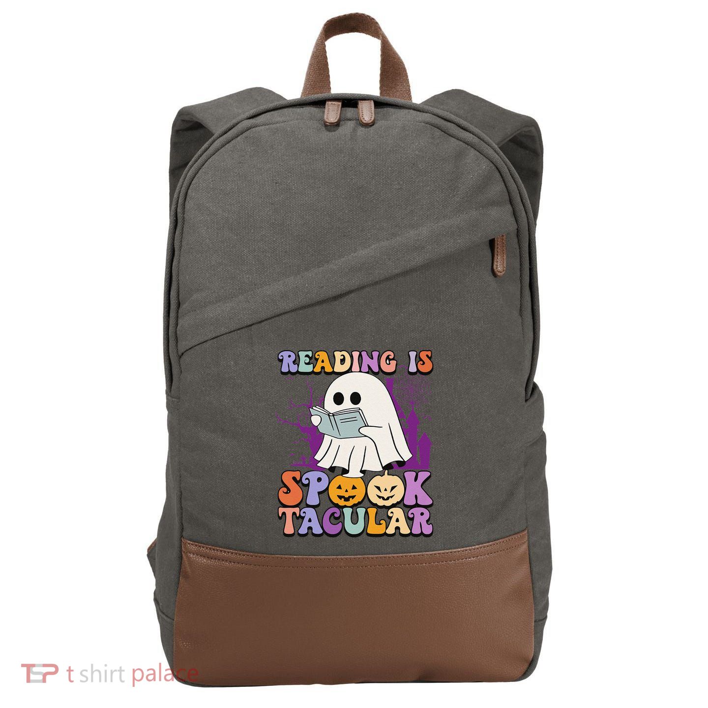 Teachers Students Halloween Reading Is Spook Tacular Cotton Canvas Backpack
