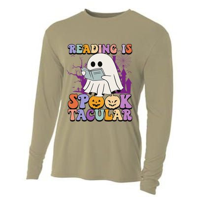 Teachers Students Halloween Reading Is Spook Tacular Cooling Performance Long Sleeve Crew