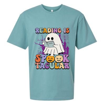 Teachers Students Halloween Reading Is Spook Tacular Sueded Cloud Jersey T-Shirt