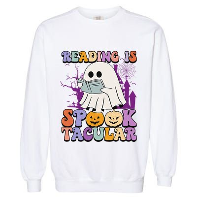 Teachers Students Halloween Reading Is Spook Tacular Garment-Dyed Sweatshirt