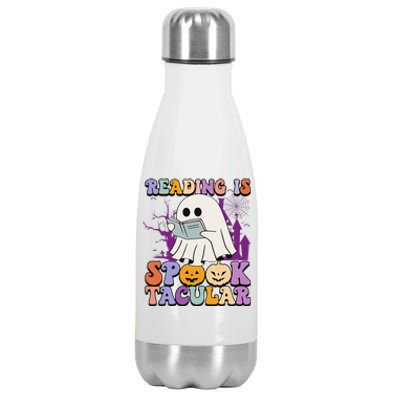 Teachers Students Halloween Reading Is Spook Tacular Stainless Steel Insulated Water Bottle