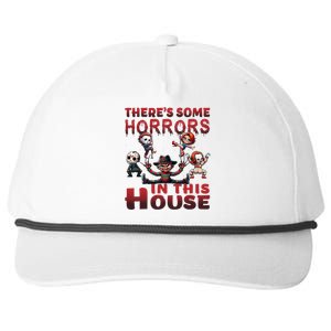 ThereS Some Horrors In This House Funny Horror Characters Snapback Five-Panel Rope Hat