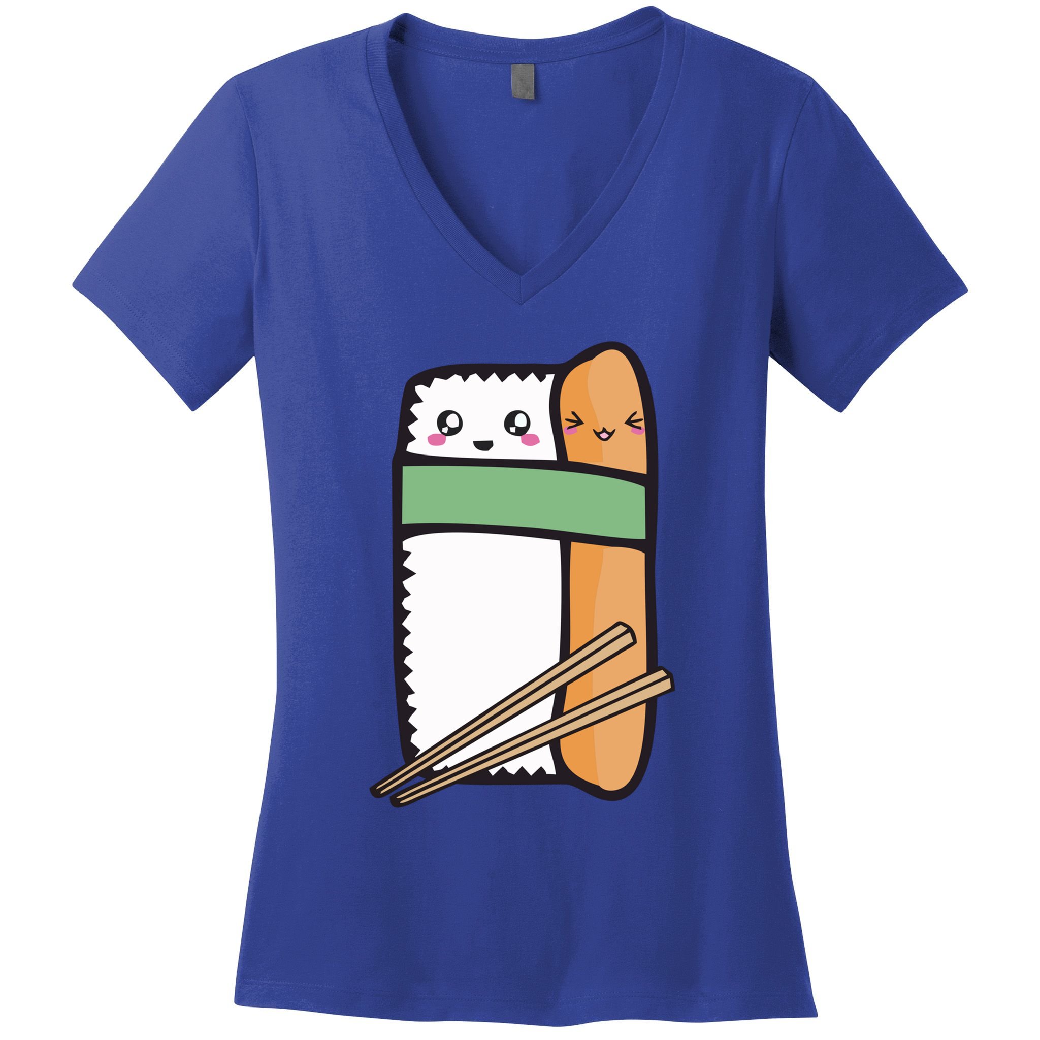 Tuna Sushi Hug Gift Kawaii Japanese Sushi Lover Cool Gift Women's V-Neck T-Shirt