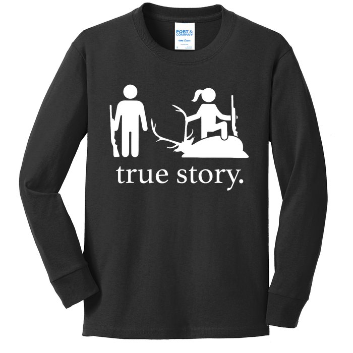 True Story Hunting Lover Hunter Kids Long Sleeve Shirt