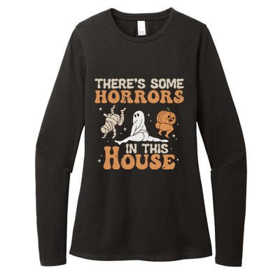 Theres Some Horrors In This House Halloween Pumpkin Ghost Womens CVC Long Sleeve Shirt