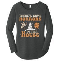 Theres Some Horrors In This House Halloween Pumpkin Ghost Women's Perfect Tri Tunic Long Sleeve Shirt