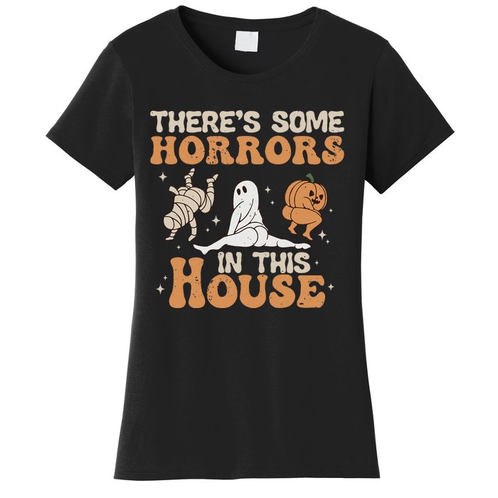 Theres Some Horrors In This House Halloween Pumpkin Ghost Women's T-Shirt